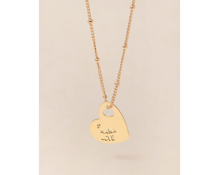 Médaille Mona Mama love cœur - dorée à l'or fin 24 carats - 15mm