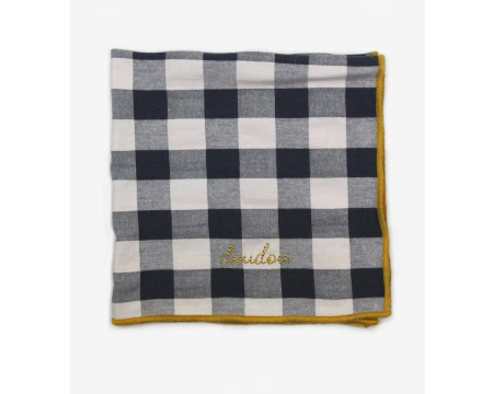 Serviette de table vichy brodée réglisse - doudou