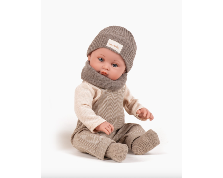 Poupée Yann - salopette chevrons beige - Bambini