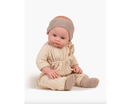 Poupée Yaëlle combinaison en maille crème - Bambini