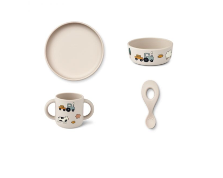 Coffret repas en silicone Vivi pour bébé - Ferme (Farm/sandy)