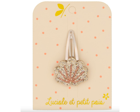 Barrette coquillage doré