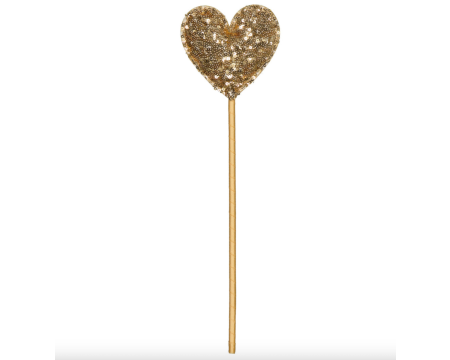 Baguette magique - coeur sequins or 