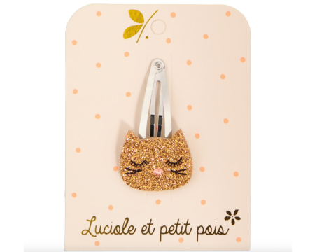 Barrette chat bronze