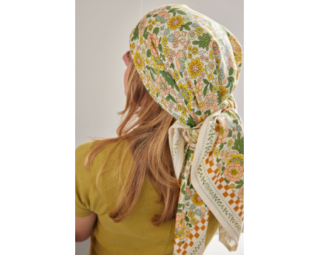 Foulard imprimé Indien - Amaia Rose/Corail