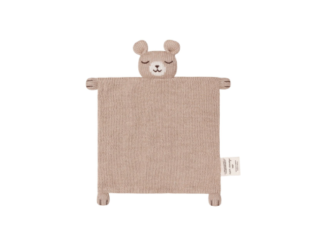 Doudou plat tricoté - ourson sable