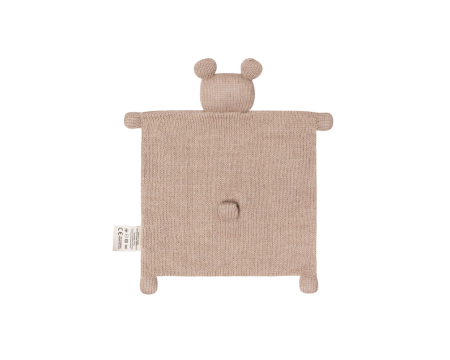 Doudou plat tricoté - ourson sable