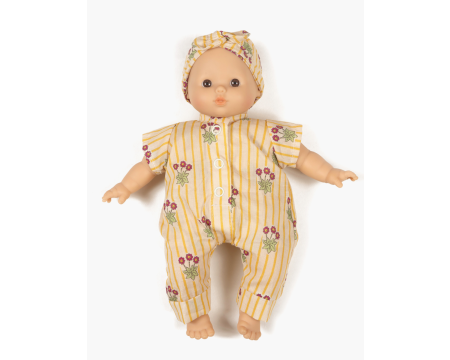Combinaison Lili et son headband en coton Pâquerettes pour poupée Babies