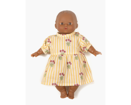 Robe Faustine à manches ballons en coton Pâquerettes pour poupée Babies