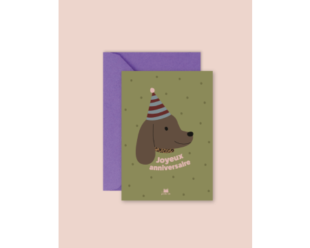 Carte postale Joyeux Anniversaire chien - Ma Petite Vie
