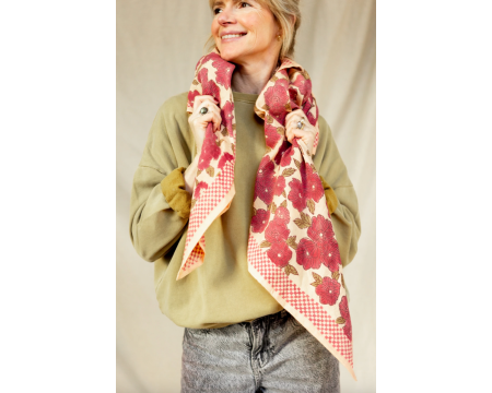 Big foulard LATIKA Bloom Macadamia - APACHES
