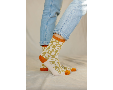 Chaussettes Estrella Damier Olive