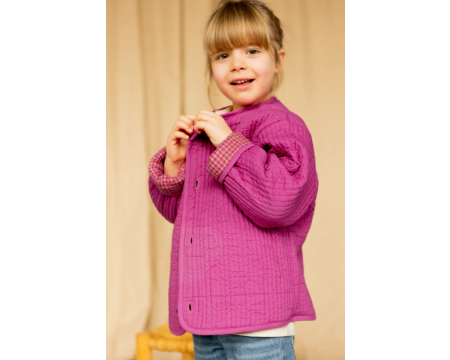 Veste Dhoti Khadi Fuchsia