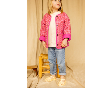 Veste Dhoti Khadi Fuchsia