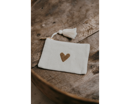 Porte-monnaie Love beige