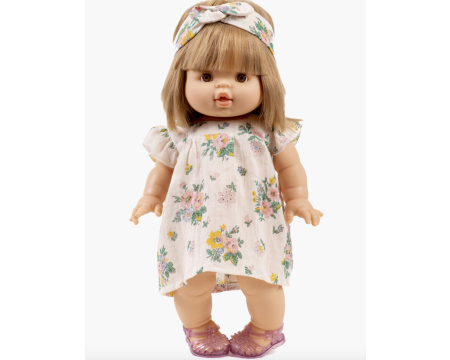 Robe Ida et son headband en coton - Printemps rose Emile & Ida