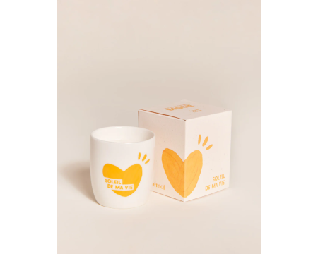 Bougie tasse Soleil de ma vie - jaune
