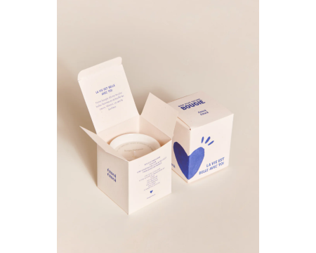 Bougie tasse La vie est belle avec toi - bleu