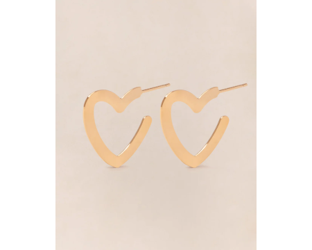 Créoles coeur dorées à l'or fin 24 carats 