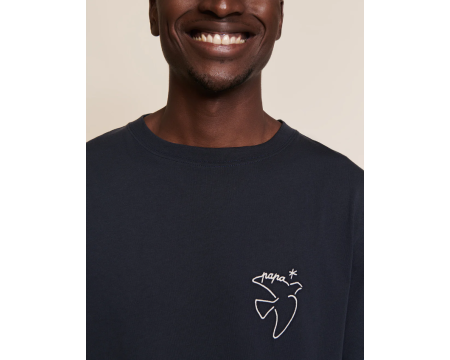 T-shirt brodé Papa bird brodé en coton bio