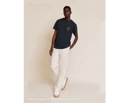 T-shirt brodé Papa bird brodé en coton bio