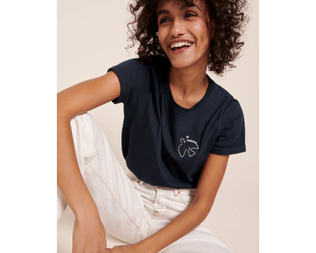 T-shirt Mama bird brodé en coton bio