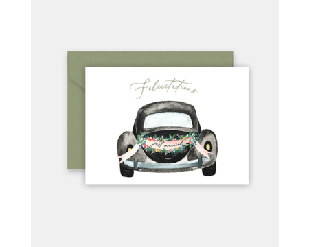 Carte postale Just married L'ART DU PAPIER