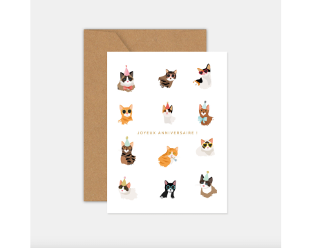 Carte postale Chats L'ART DU PAPIER