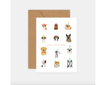 Carte postale Chiens L'ART DU PAPIER