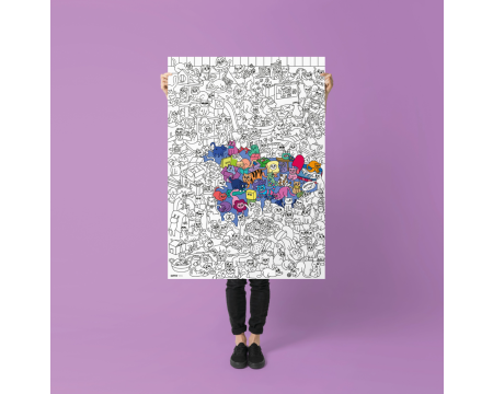 Poster géant à colorier KITTY OMY
