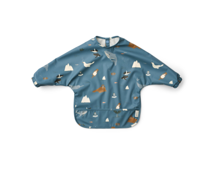 Bavoir avec manches Merle Artic Sea/Ocean View LIEWOOD 