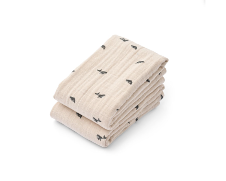 Lot de 2 langes en mousseline Lewis Mini whale / Sandy LIEWOOD