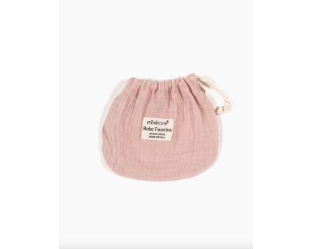 Babies – Robe Faustine et son headband en gaze de coton pétale avec pochon MINIKANE