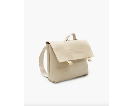 Cartable vintage Swan pour poupée en simili cuir beige
