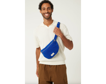 Sac banane Custine sergé de coton Venice blue RIVE DROITE