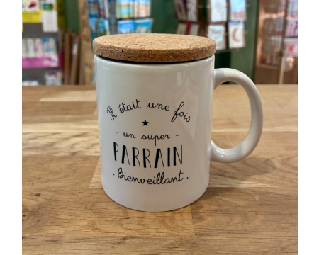 Mug avec couvercle en liège Il était une fois un super parrain bienveillant MARCEL&LILY