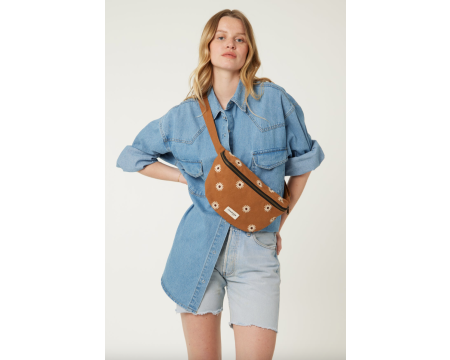 Sac banane Custine en coton recyclé Camel Tournesol