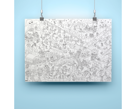 Poster géant à colorier I LOVE WINTER OMY