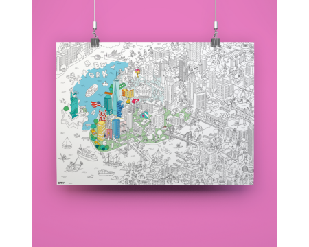 Poster géant à colorier New York OMY