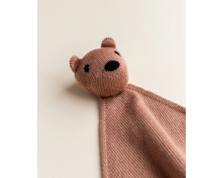 Doudou en laine merinos Teddy Tokki HVID - terracotta