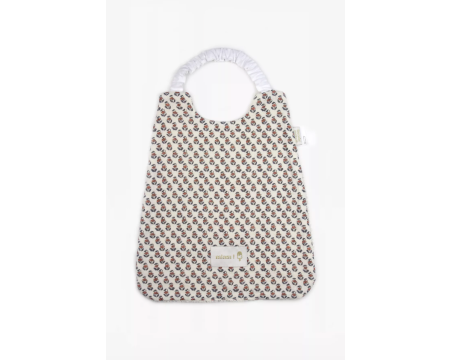 Bavoir serviette élastique vichy - crevette grise