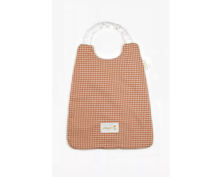 Bavoir serviette élastique vichy - pain d'épice