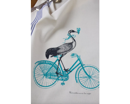 Torchon de cuisine Oiseau vélo
