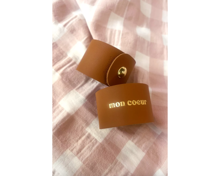 Rond de serviette en cuir - mon coeur