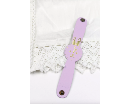 Montre en cuir lapin - lilas