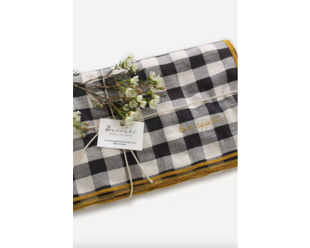 Nappe carreaux vichy réglisse 140x250 cm BARNABE AIME LE CAFE
