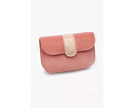 Portefeuille en cuir Pipa baby pink BARNABE AIME LE CAFE