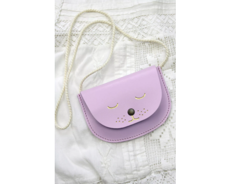 Sac en cuir Minette lilas BARNABE AIME LE CAFE