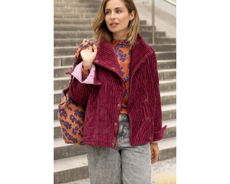 Veste Kapuro Velours Côtelé Cherry