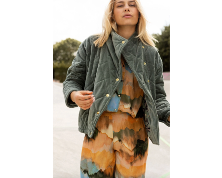 Veste Kapur Velours Lisse Grey APACHES